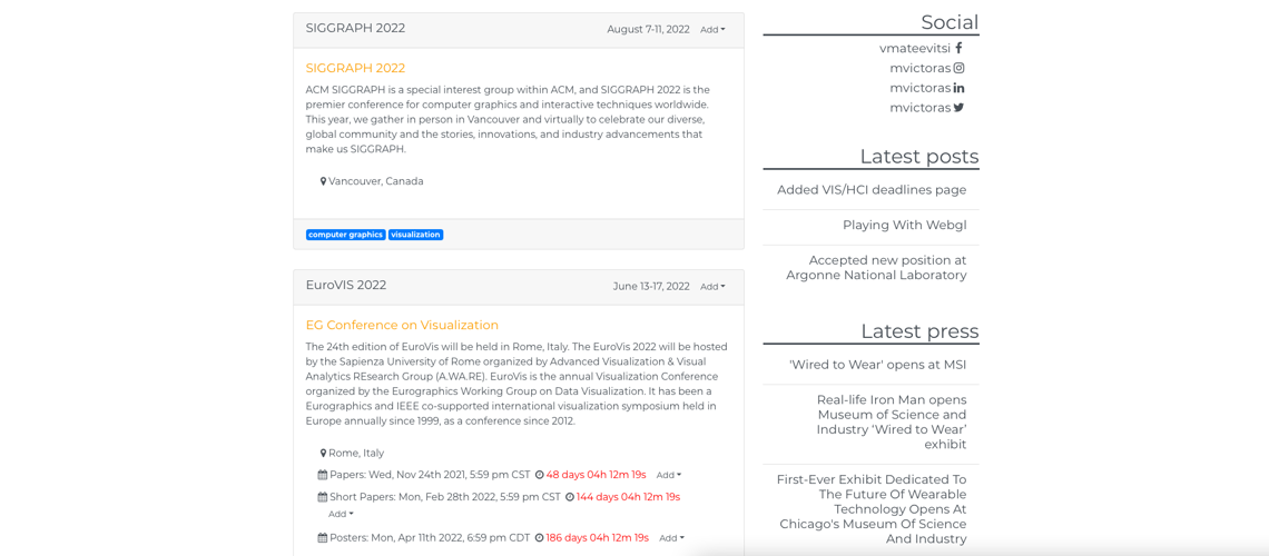  VIS/HCI deadlines page and counter