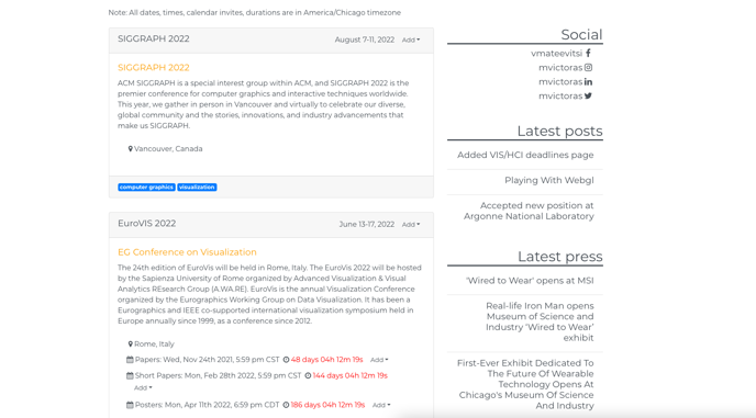 VIS/HCI deadlines page and counter